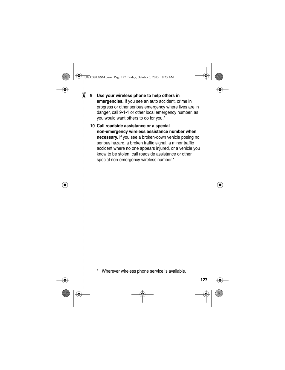 Motorola C370 Series User Manual | Page 129 / 132