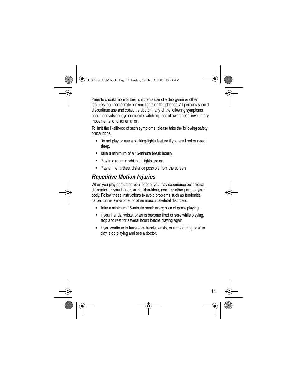 Motorola C370 Series User Manual | Page 13 / 132