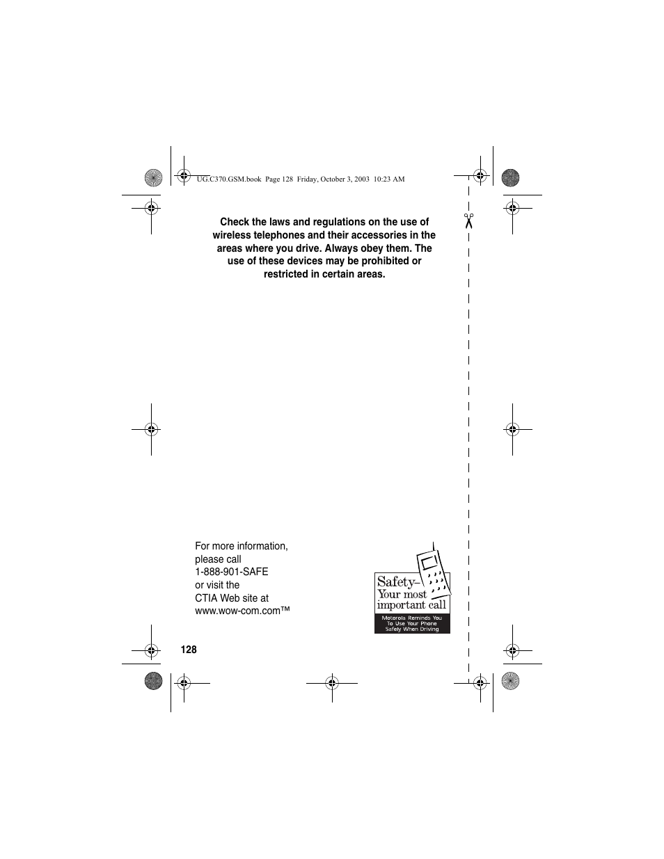 Motorola C370 Series User Manual | Page 130 / 132