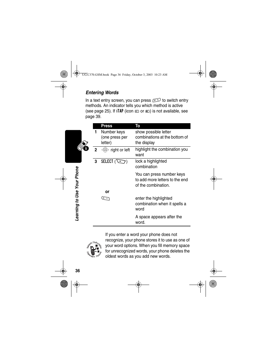 Motorola C370 Series User Manual | Page 38 / 132