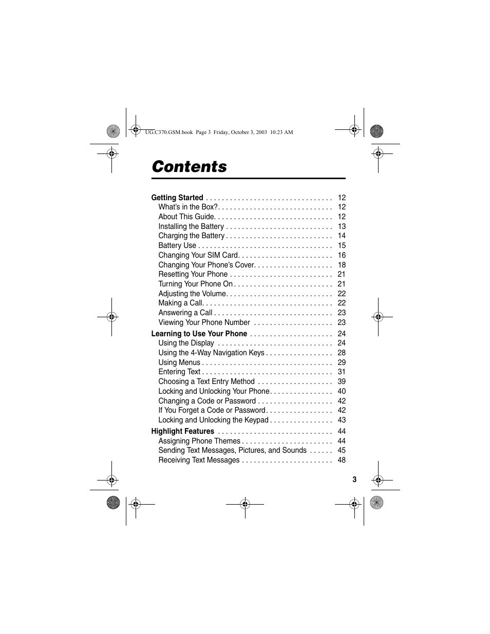 Motorola C370 Series User Manual | Page 5 / 132