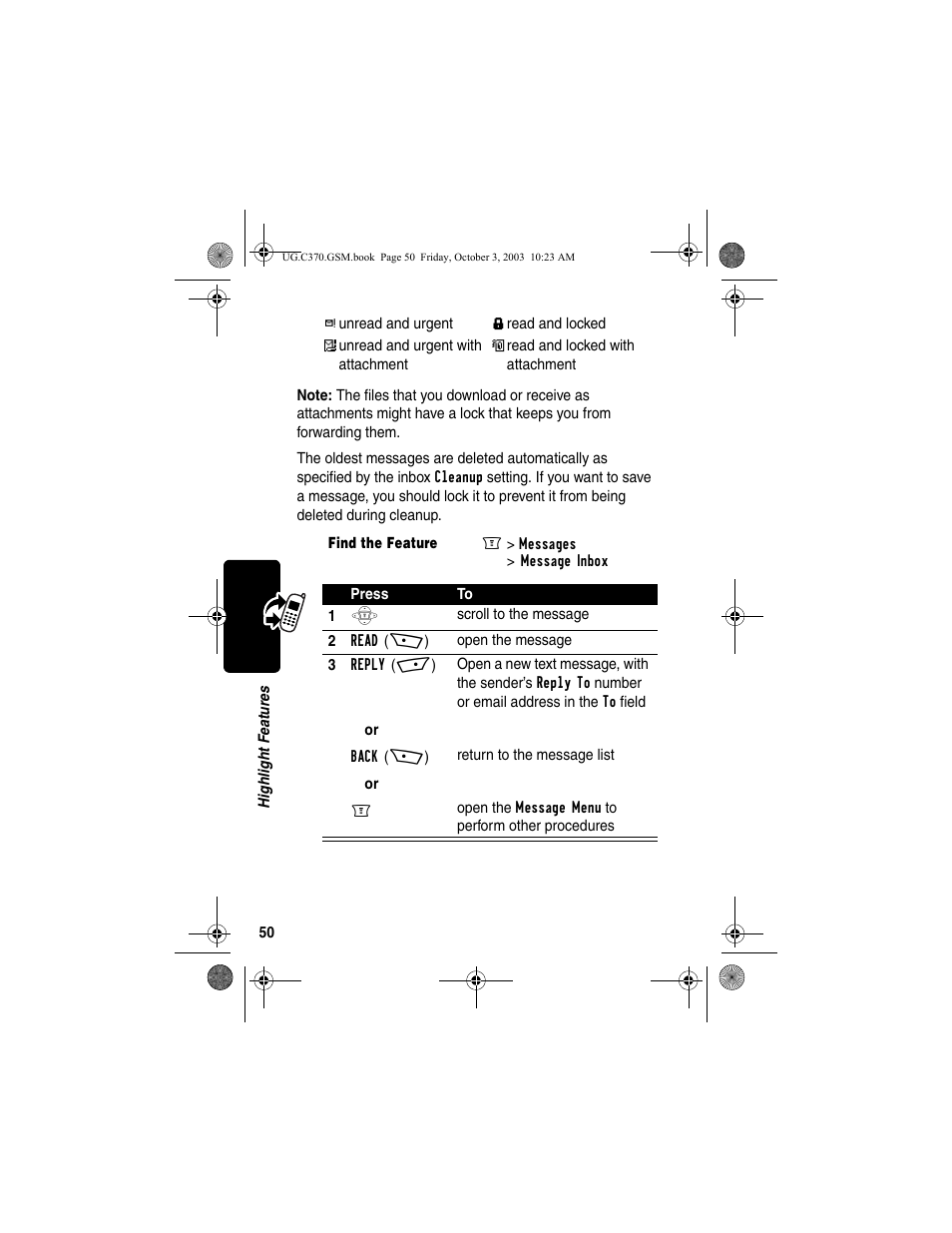 Motorola C370 Series User Manual | Page 52 / 132