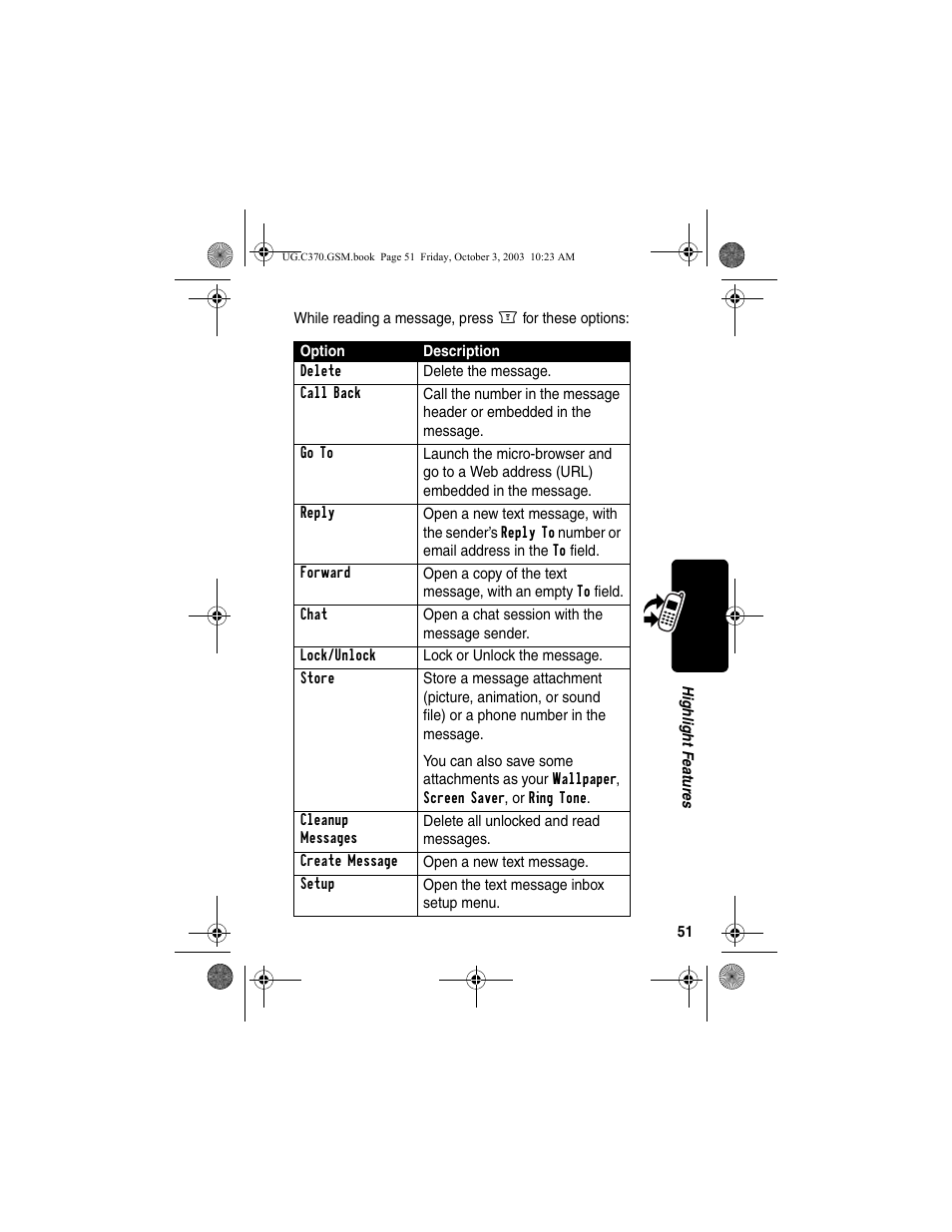 Motorola C370 Series User Manual | Page 53 / 132