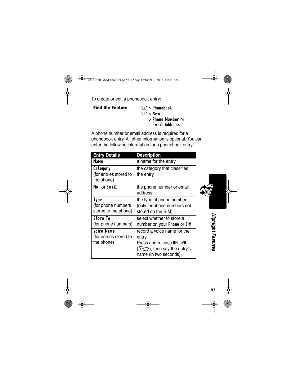 Motorola C370 Series User Manual | Page 59 / 132