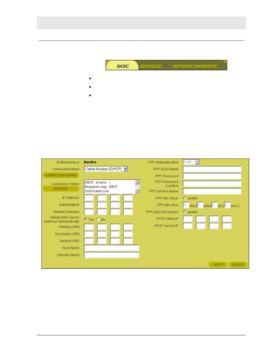 Configuring internet settings, Internet ˚ basic | Motorola WR850G User Manual | Page 37 / 93