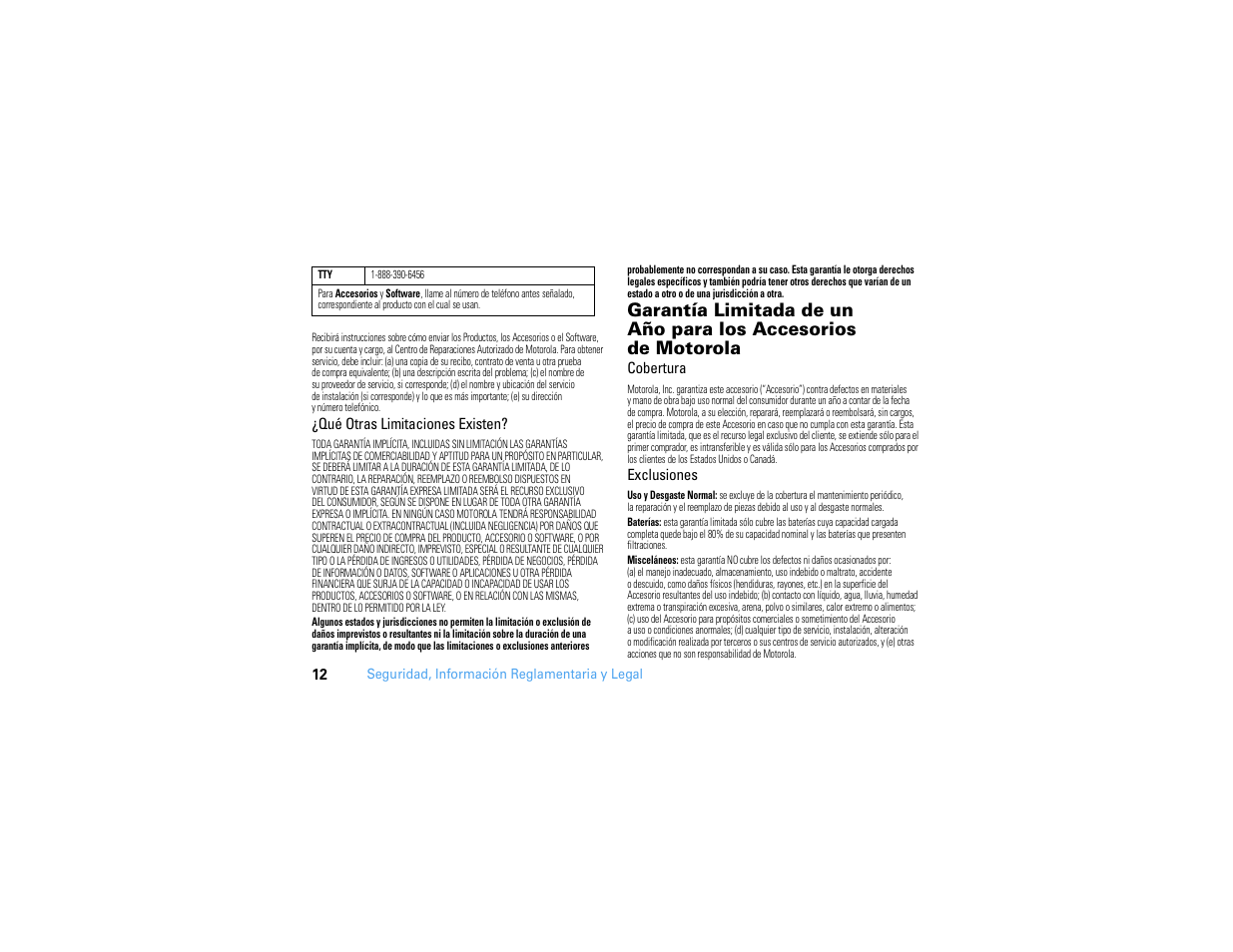 Garantía | Motorola MOTONAV GC450 User Manual | Page 30 / 56