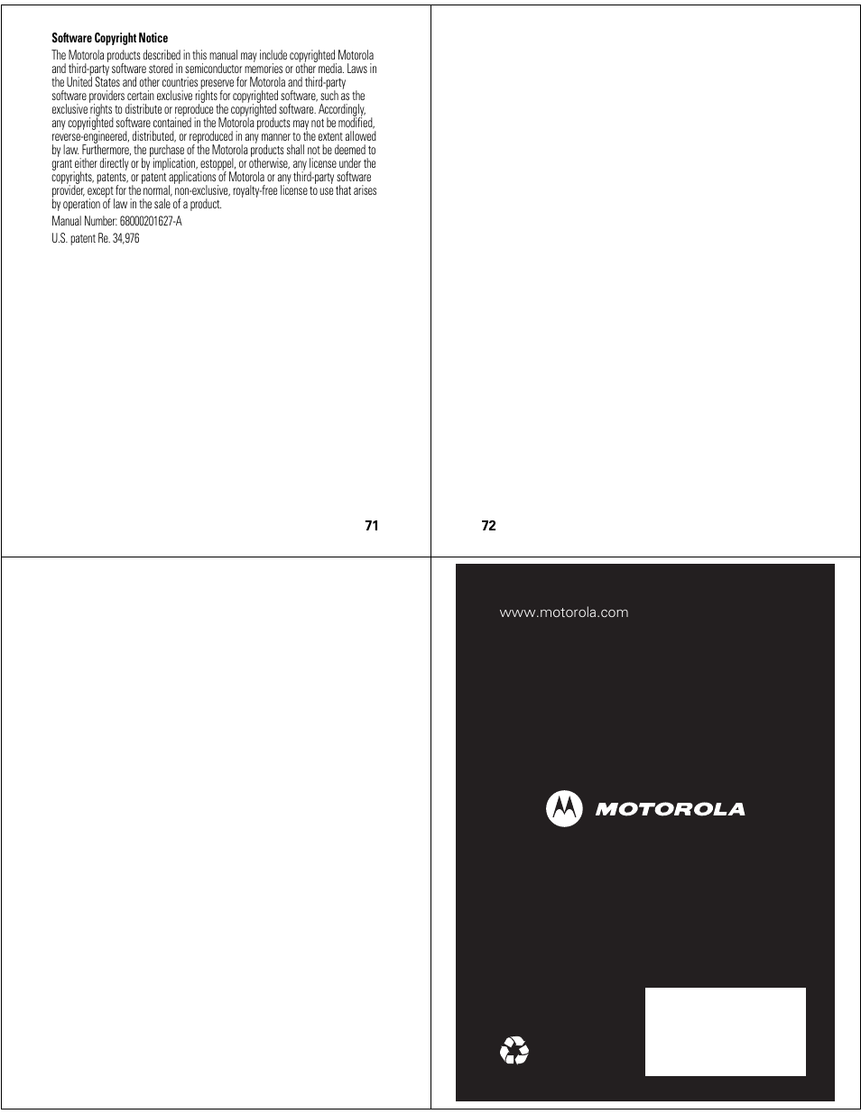 Motorola Adventure 68000201627-A User Manual | Page 19 / 19