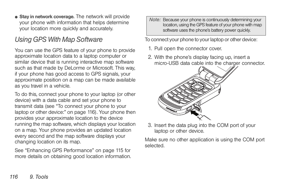 Using gps with map software | Motorola BRUTE NNTN7794C User Manual | Page 126 / 193