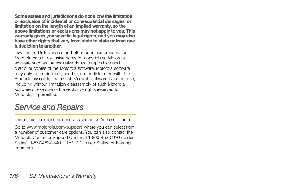 Service and repairs | Motorola BRUTE NNTN7794C User Manual | Page 186 / 193