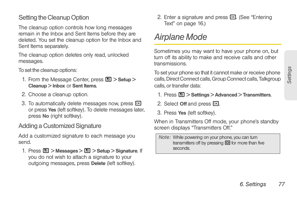 Airplane mode | Motorola BRUTE NNTN7794C User Manual | Page 87 / 193