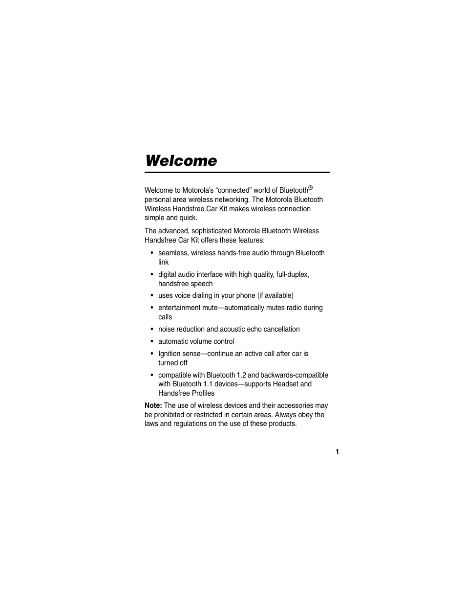 Welcome | Motorola HF850 User Manual | Page 3 / 90