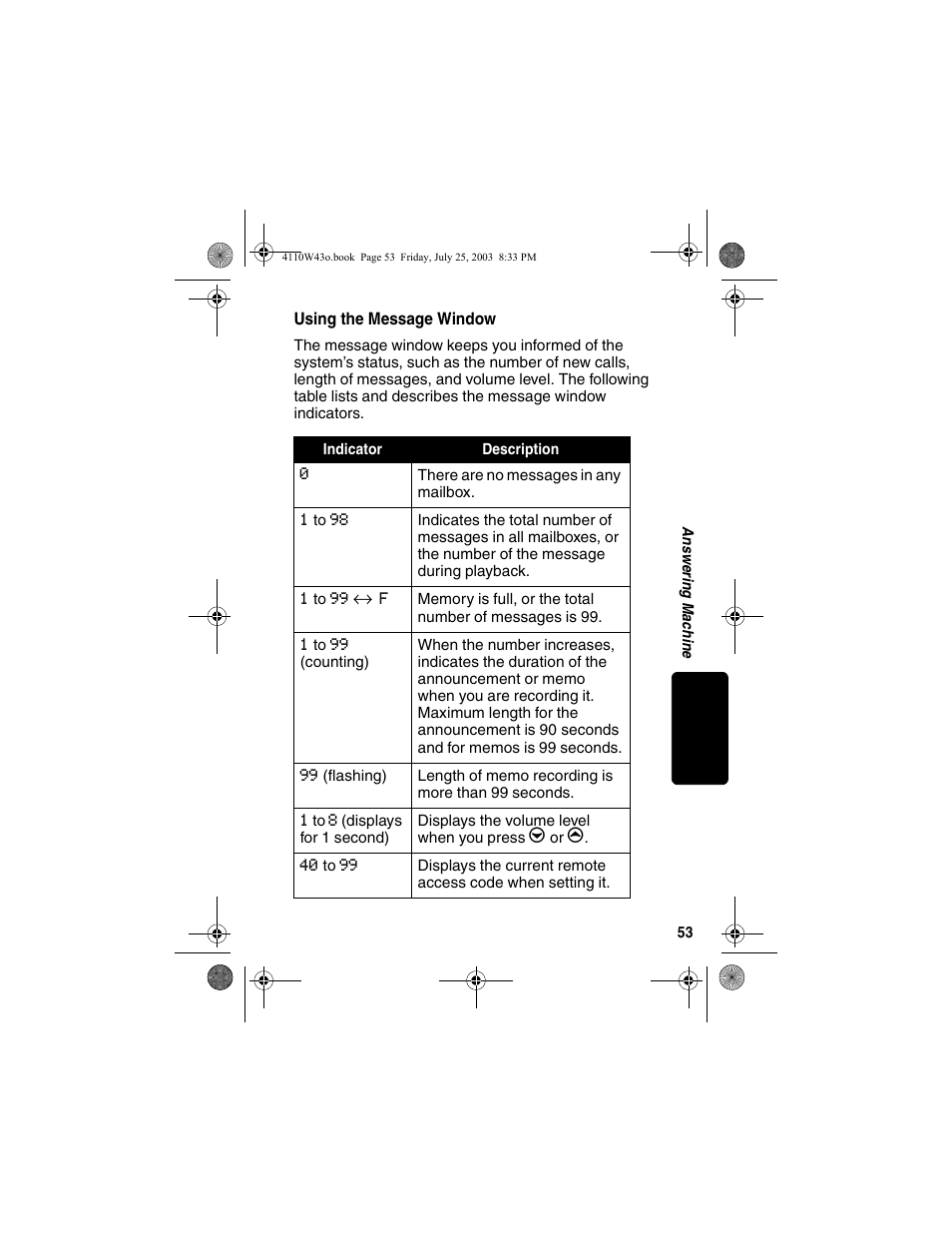 Using the message window | Motorola MD680 User Manual | Page 55 / 76