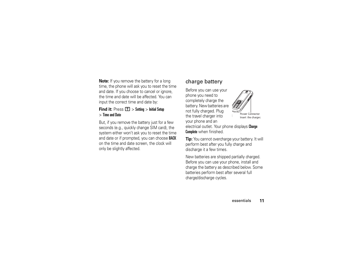 Charge battery | Motorola C261 User Manual | Page 13 / 78