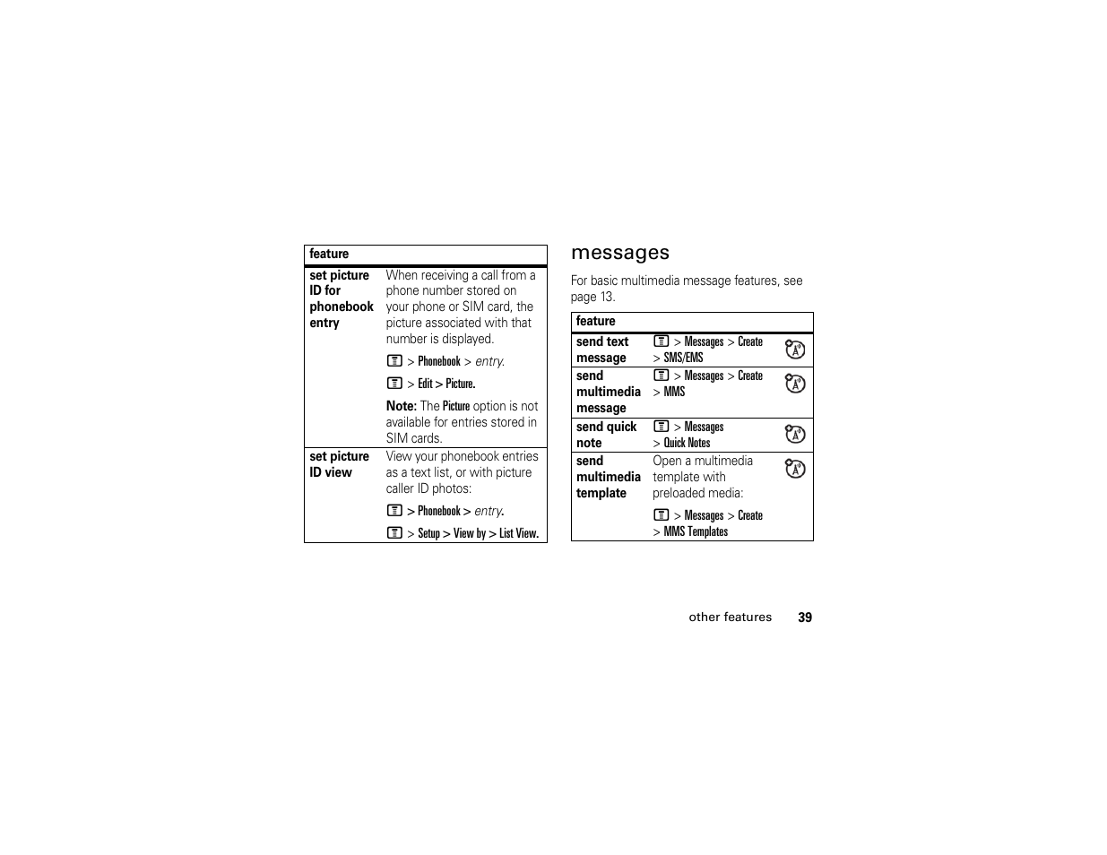 Messages | Motorola C261 User Manual | Page 41 / 78