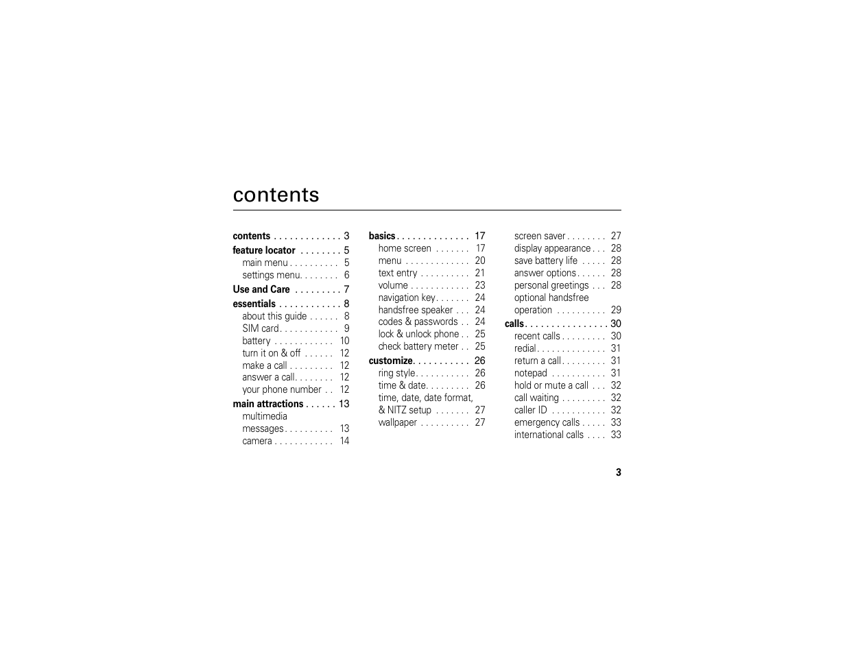 Motorola C261 User Manual | Page 5 / 78