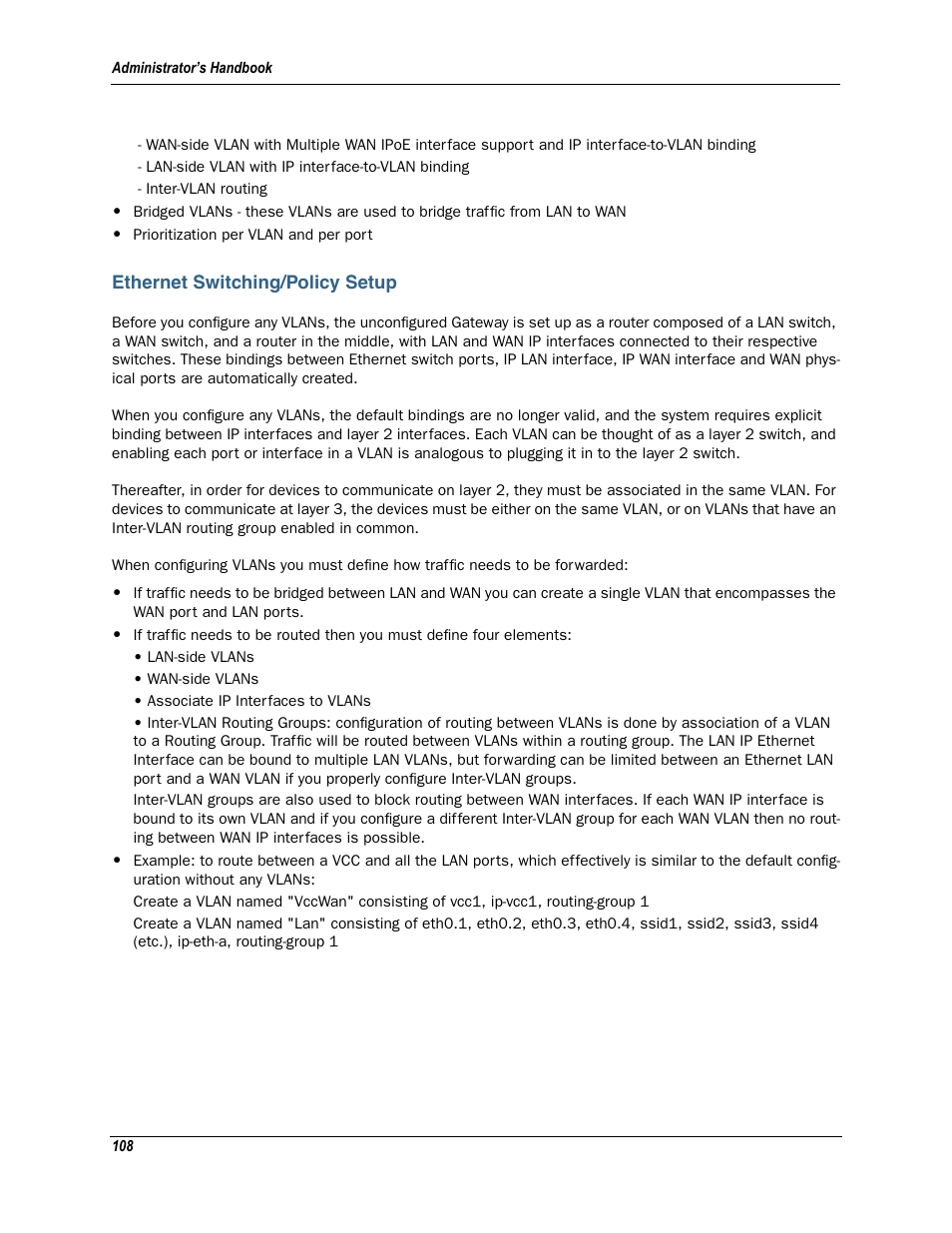 Ethernet switching/policy setup | Motorola Netopia 3342N User Manual | Page 108 / 368