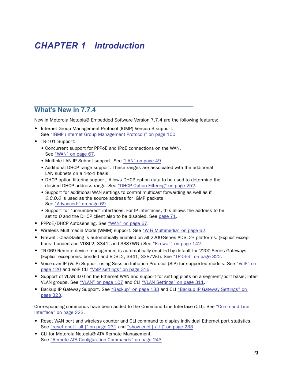 Chapter 1 introduction, What’s new in 7.7.4, Chapter 1 | Introduction | Motorola Netopia 3342N User Manual | Page 13 / 368