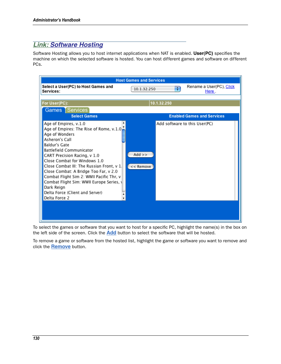 Link: software hosting, Software hosting | Motorola Netopia 3342N User Manual | Page 130 / 368