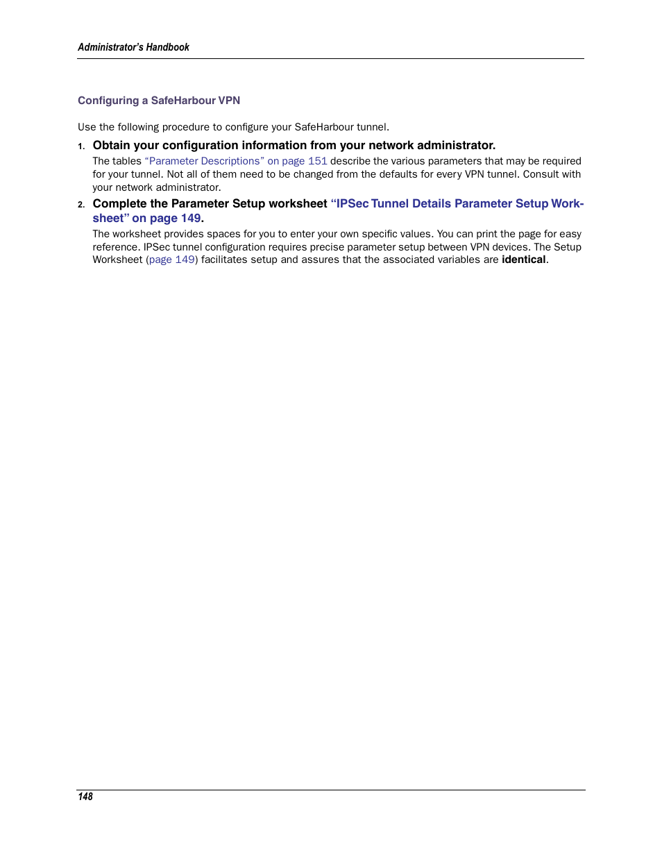 Configuring a safeharbour vpn | Motorola Netopia 3342N User Manual | Page 148 / 368