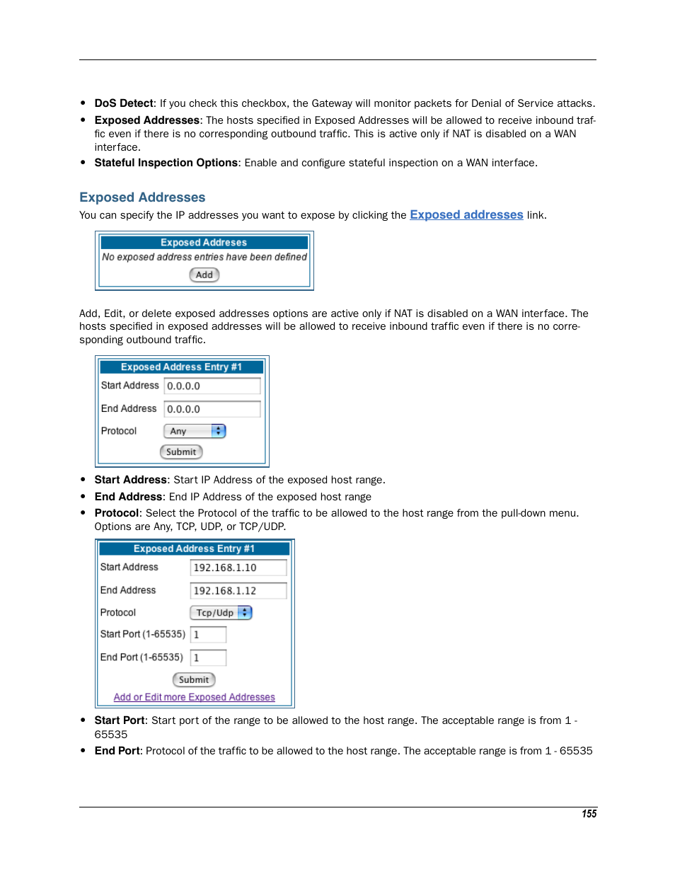 Exposed addresses | Motorola Netopia 3342N User Manual | Page 155 / 368