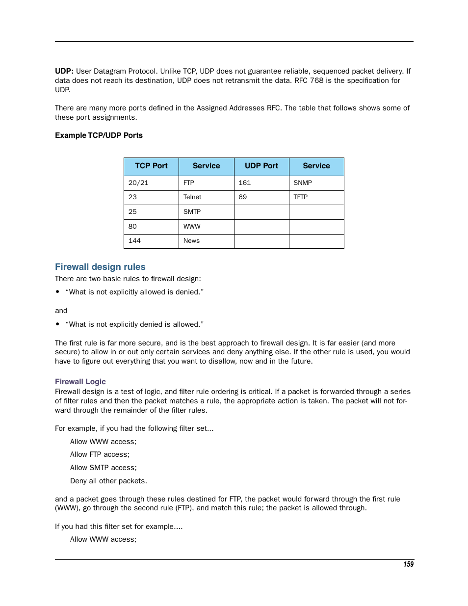 Firewall design rules, Firewall logic | Motorola Netopia 3342N User Manual | Page 159 / 368