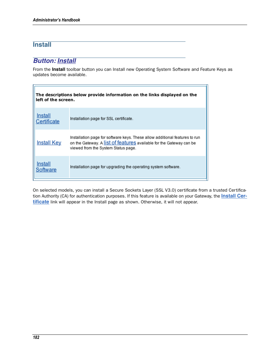 Install, Button: install | Motorola Netopia 3342N User Manual | Page 182 / 368