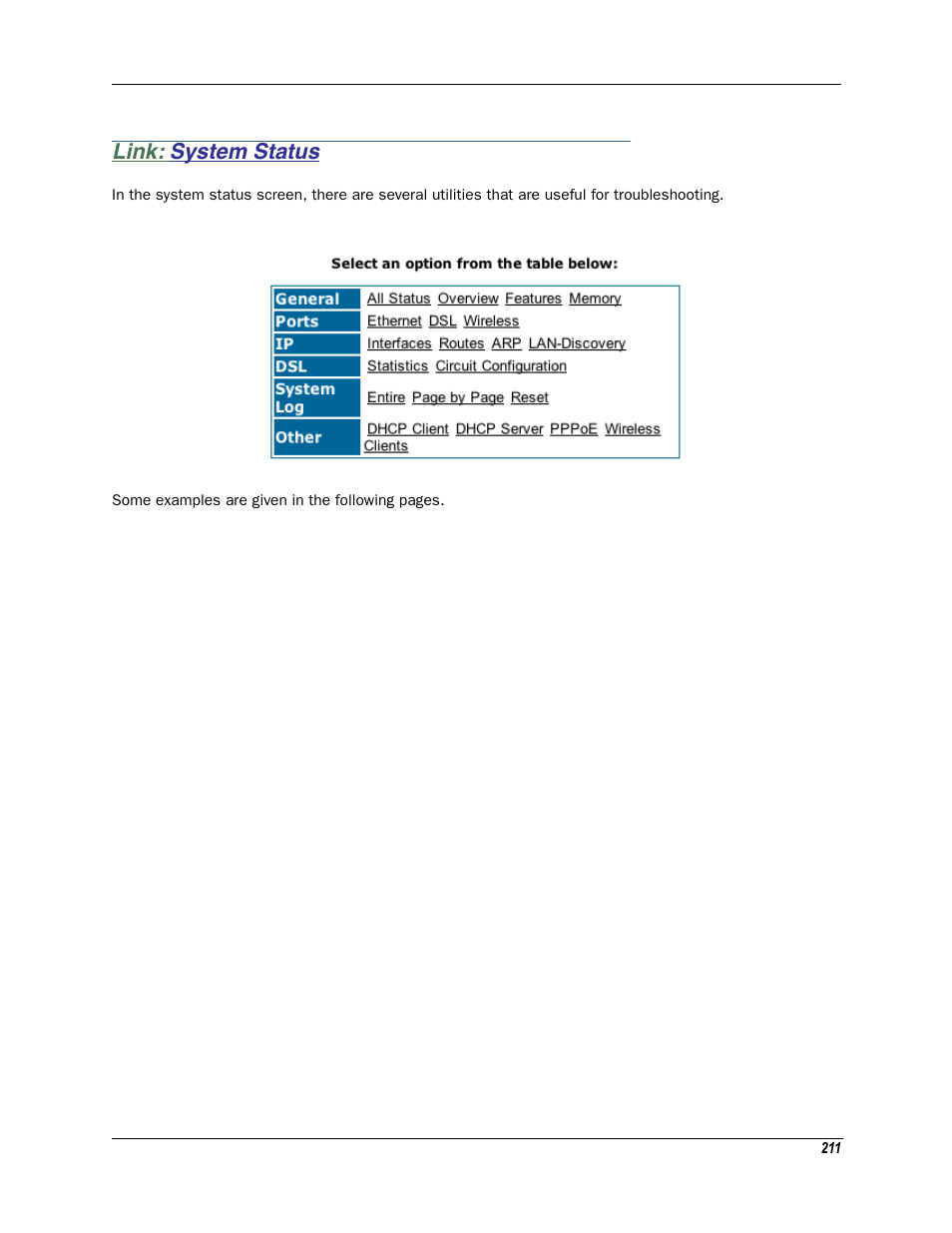 Link: system status, System status | Motorola Netopia 3342N User Manual | Page 211 / 368