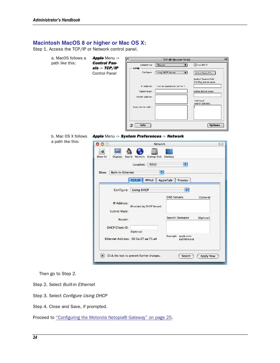 Macintosh macos 8 or higher or mac os x | Motorola Netopia 3342N User Manual | Page 24 / 368