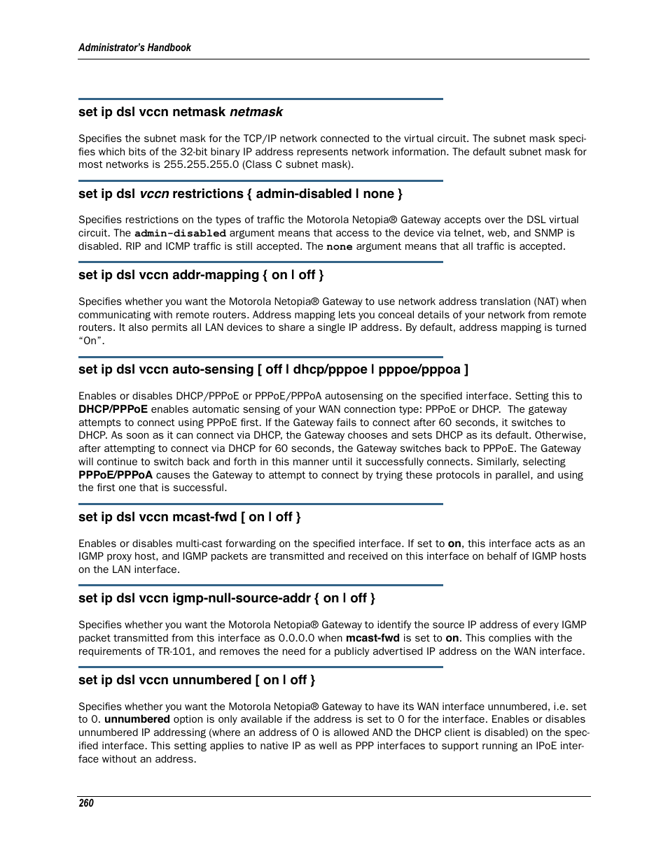 Motorola Netopia 3342N User Manual | Page 260 / 368