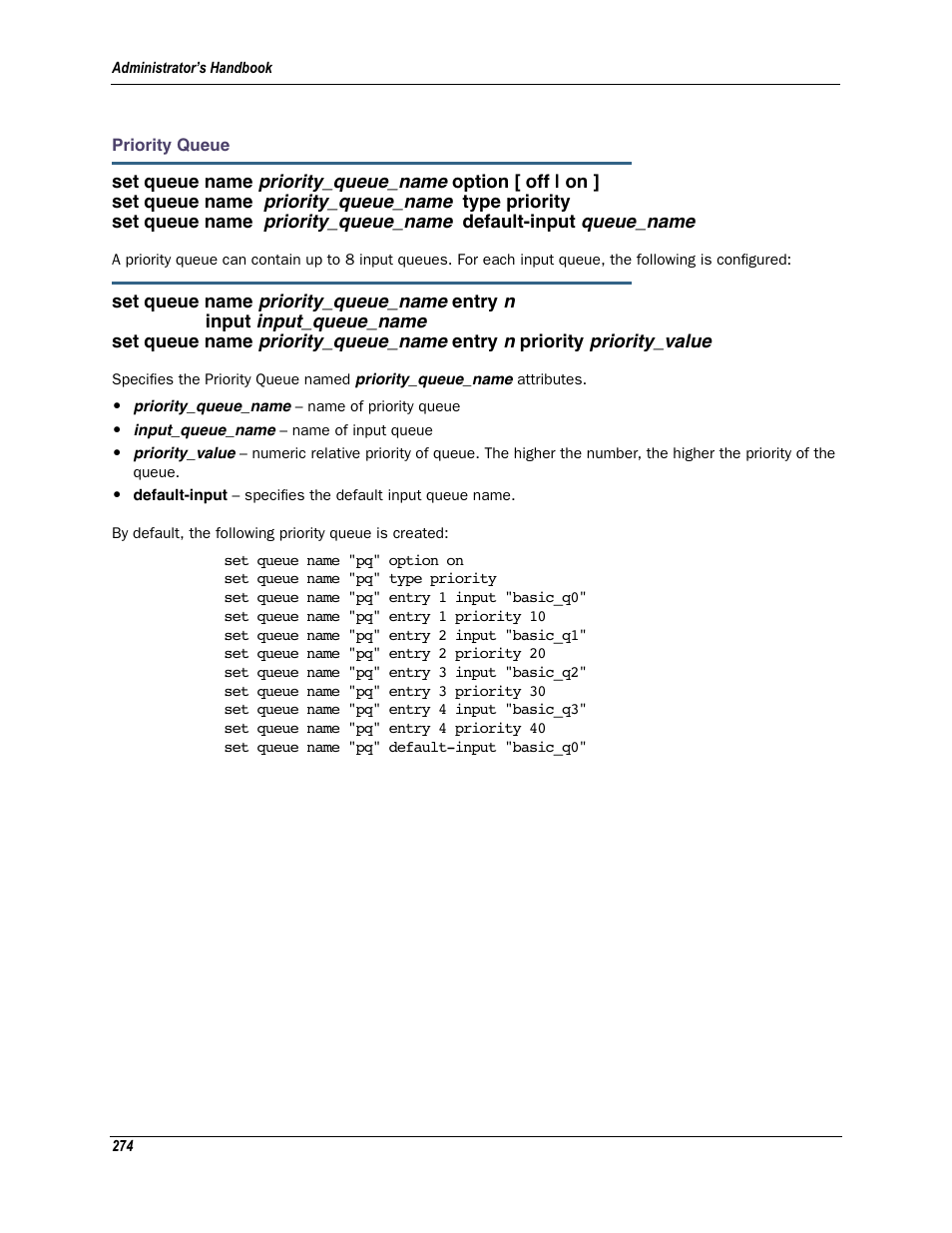Priority queue | Motorola Netopia 3342N User Manual | Page 274 / 368