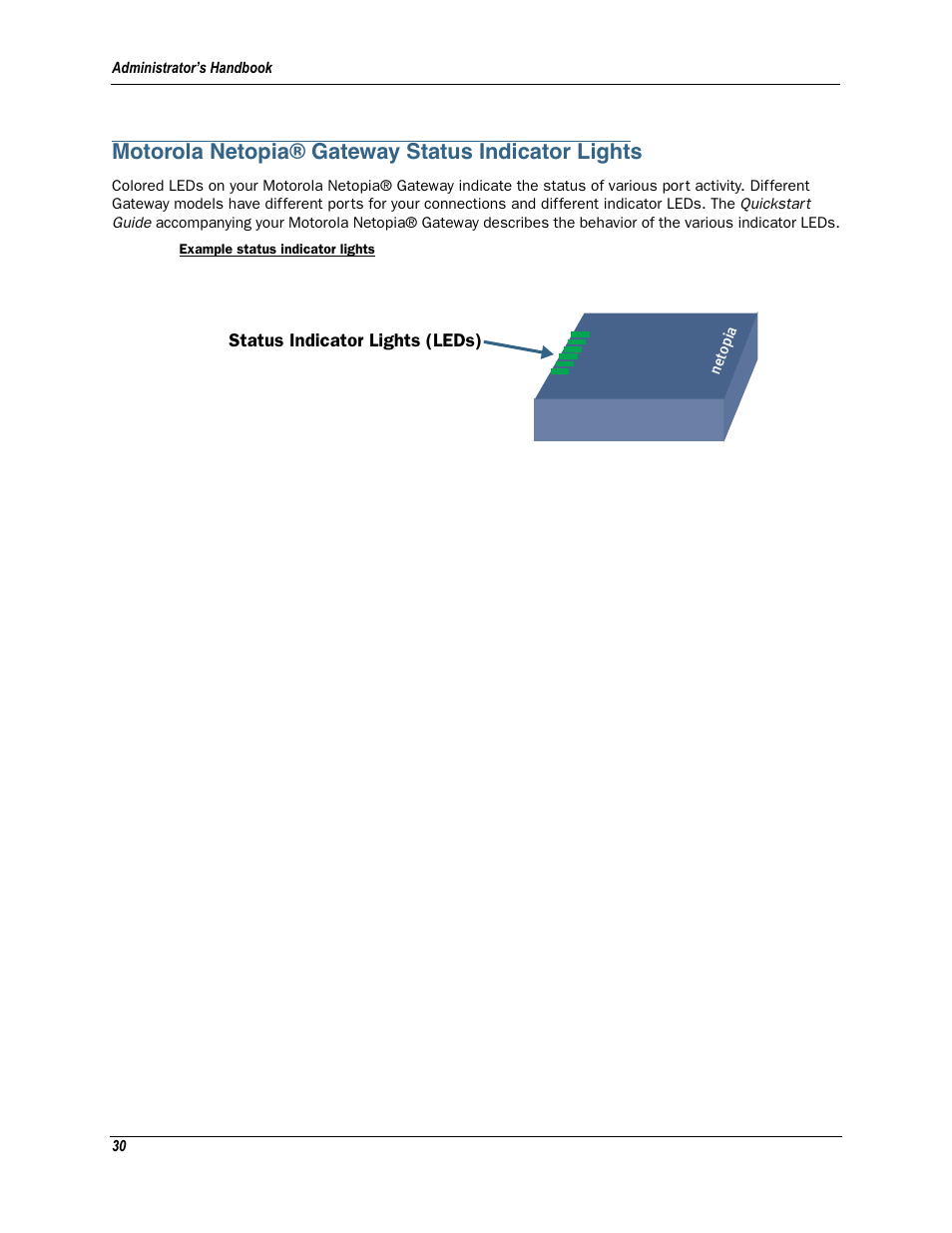 Motorola netopia® gateway status indicator lights | Motorola Netopia 3342N User Manual | Page 30 / 368