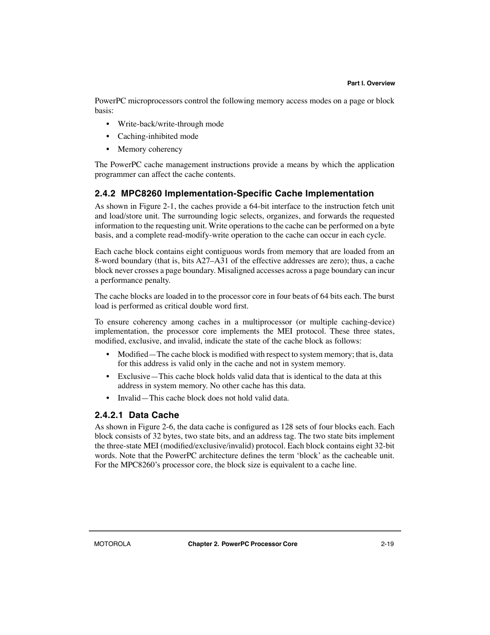 1 data cache, Data cache -19 | Motorola MPC8260 User Manual | Page 107 / 1006