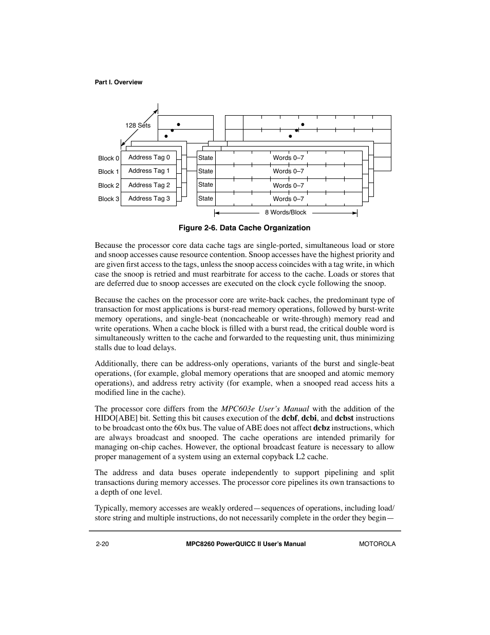 Data cache organization -20 | Motorola MPC8260 User Manual | Page 108 / 1006