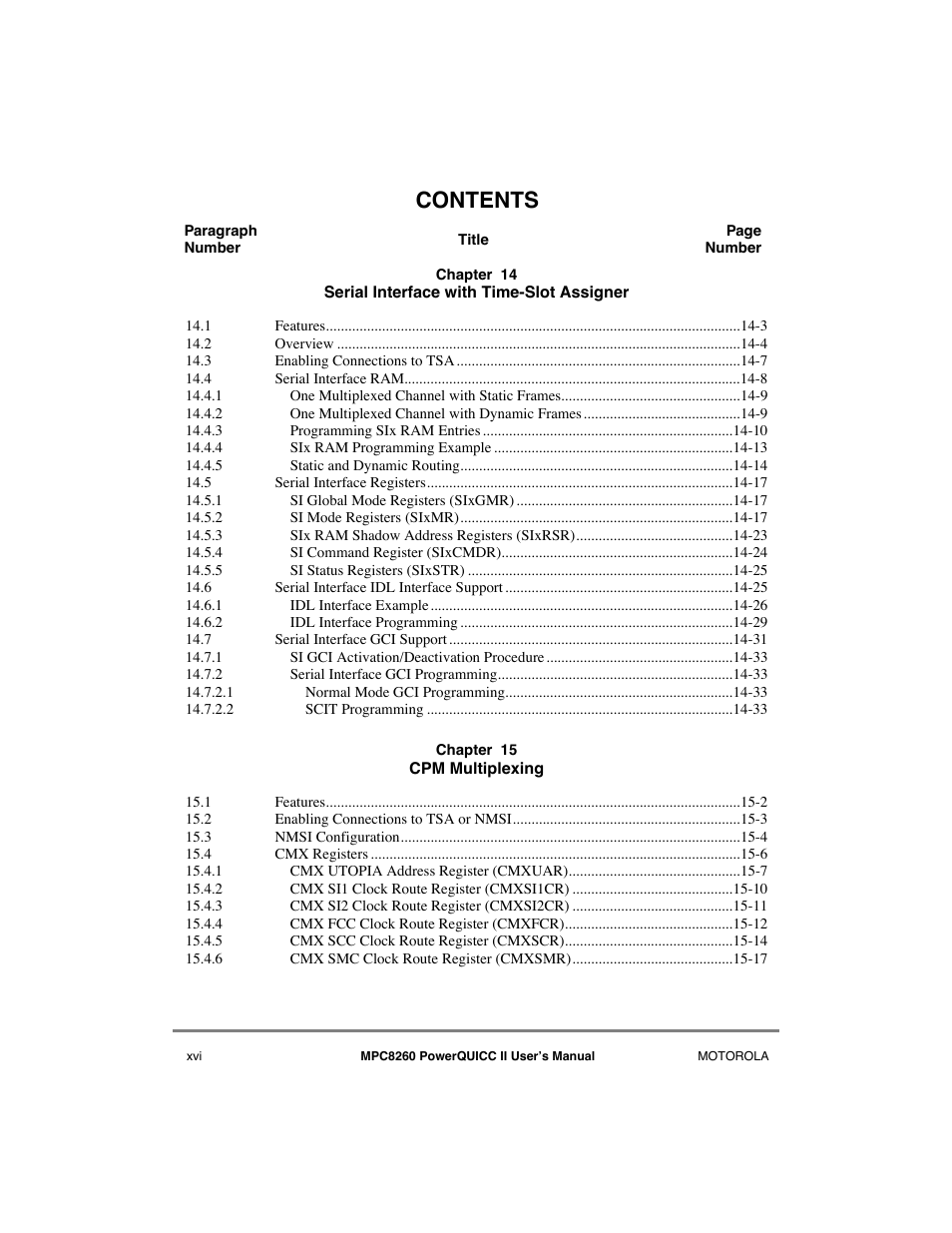Motorola MPC8260 User Manual | Page 16 / 1006