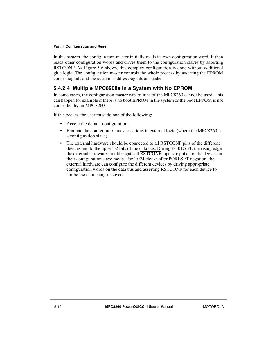 4 multiple mpc8260s in a system with no eprom, Multiple mpc8260s in a system with no eprom -12 | Motorola MPC8260 User Manual | Page 196 / 1006