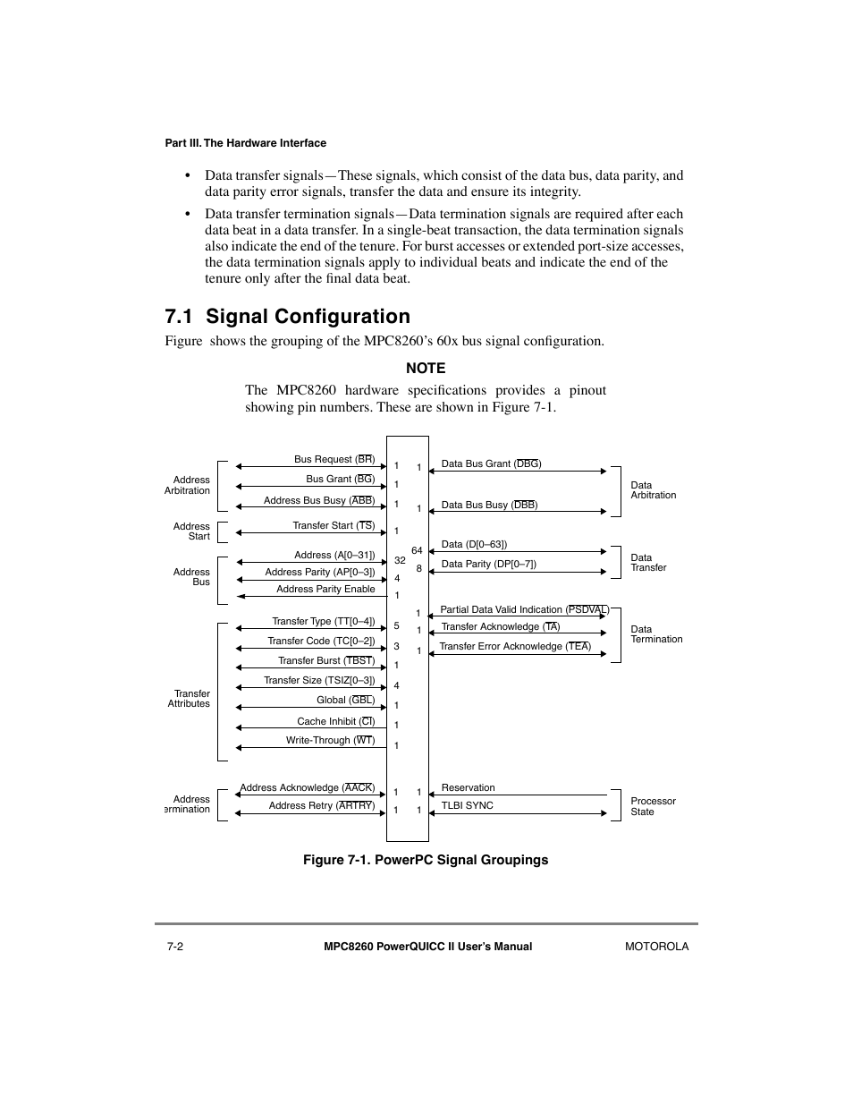 1 signal configuration, Signal configuration -2, Powerpc signal groupings -2 | 1 signal conþguration | Motorola MPC8260 User Manual | Page 216 / 1006