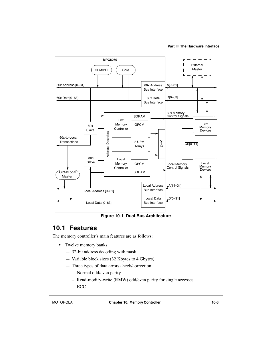 1 features, Features -3, Dual-bus architecture -3 | Motorola MPC8260 User Manual | Page 279 / 1006