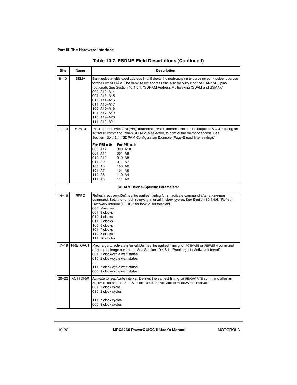 Motorola MPC8260 User Manual | Page 298 / 1006