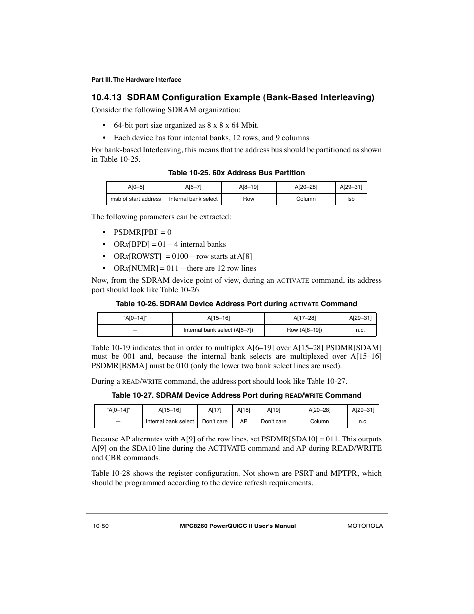 60x address bus partition -50 | Motorola MPC8260 User Manual | Page 326 / 1006