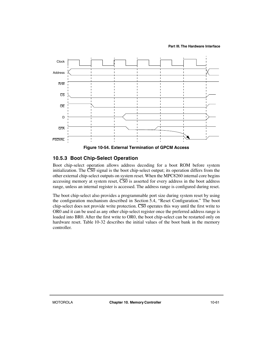 3 boot chip-select operation, Boot chip-select operation -61, External termination of gpcm access -61 | Motorola MPC8260 User Manual | Page 337 / 1006