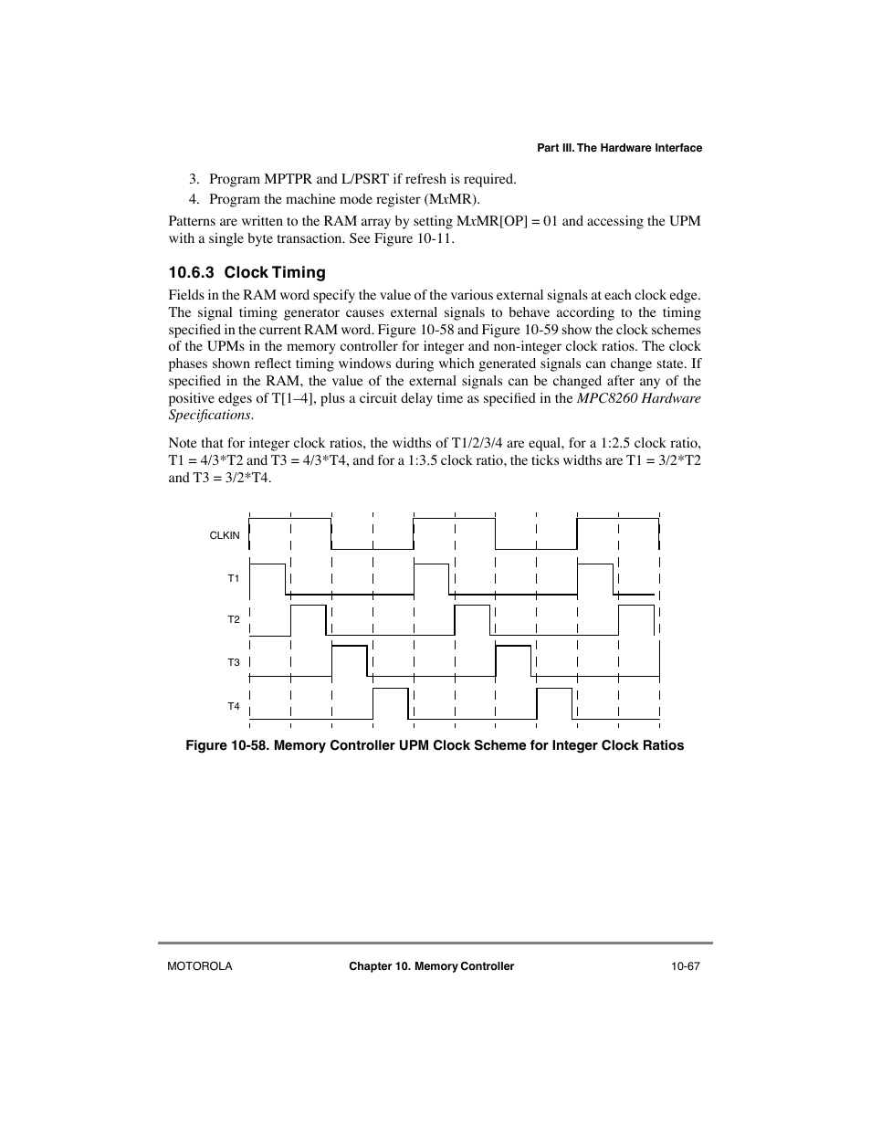 3 clock timing, Clock timing -67 | Motorola MPC8260 User Manual | Page 343 / 1006