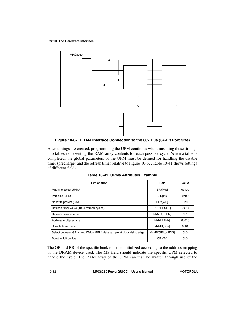 Upms attributes example -82 | Motorola MPC8260 User Manual | Page 358 / 1006