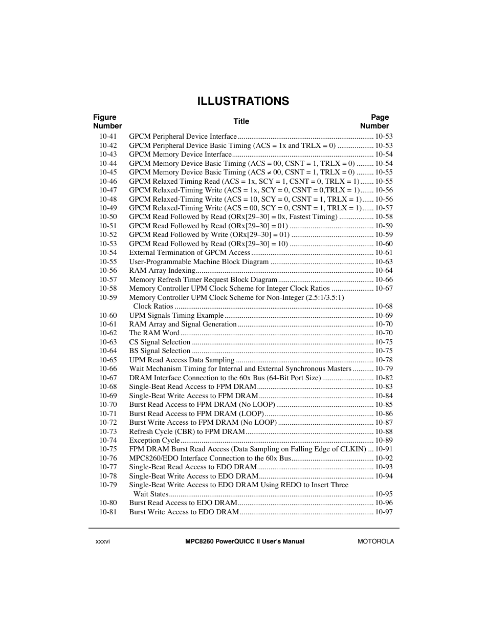 Illustrations | Motorola MPC8260 User Manual | Page 36 / 1006