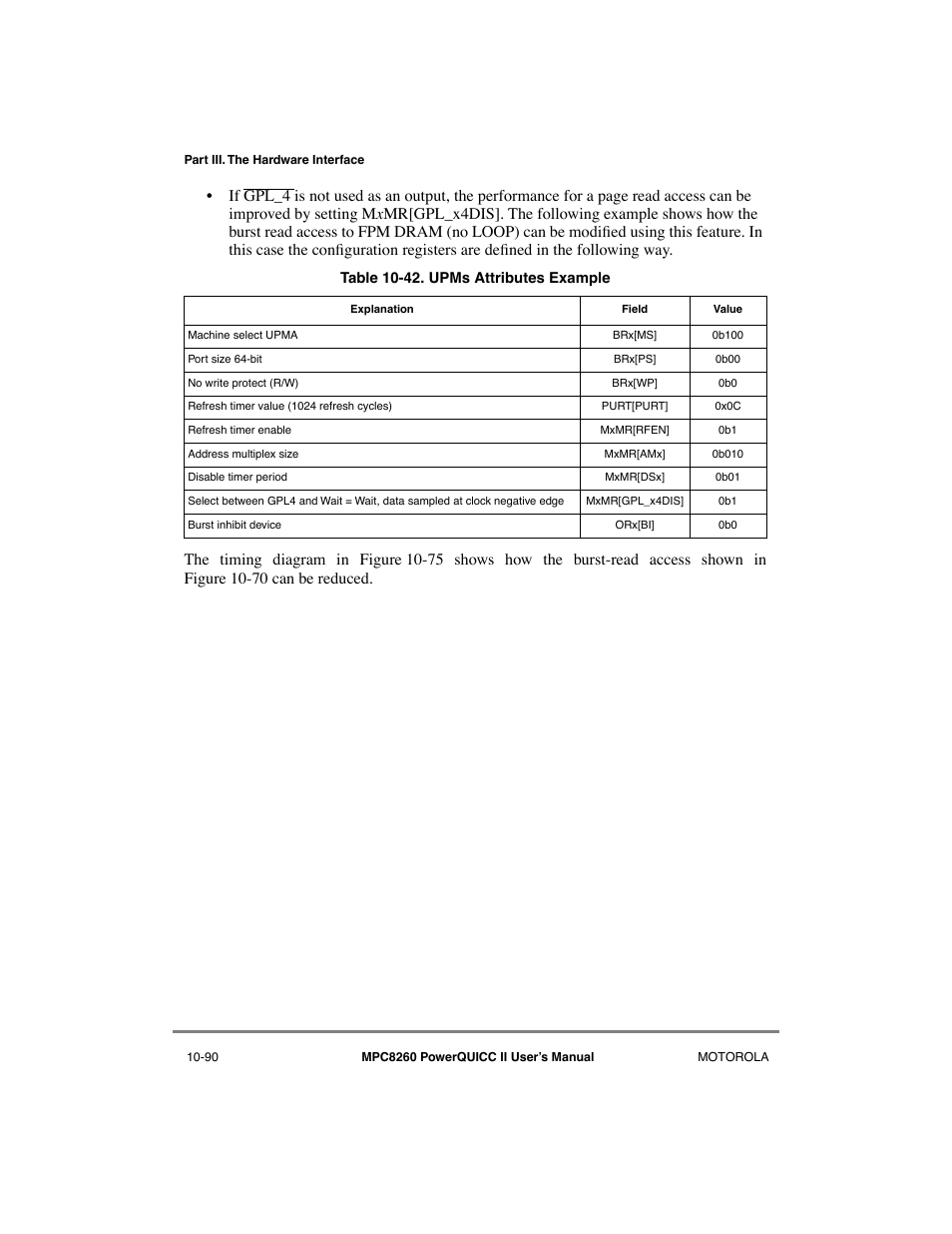 Upms attributes example -90 | Motorola MPC8260 User Manual | Page 366 / 1006