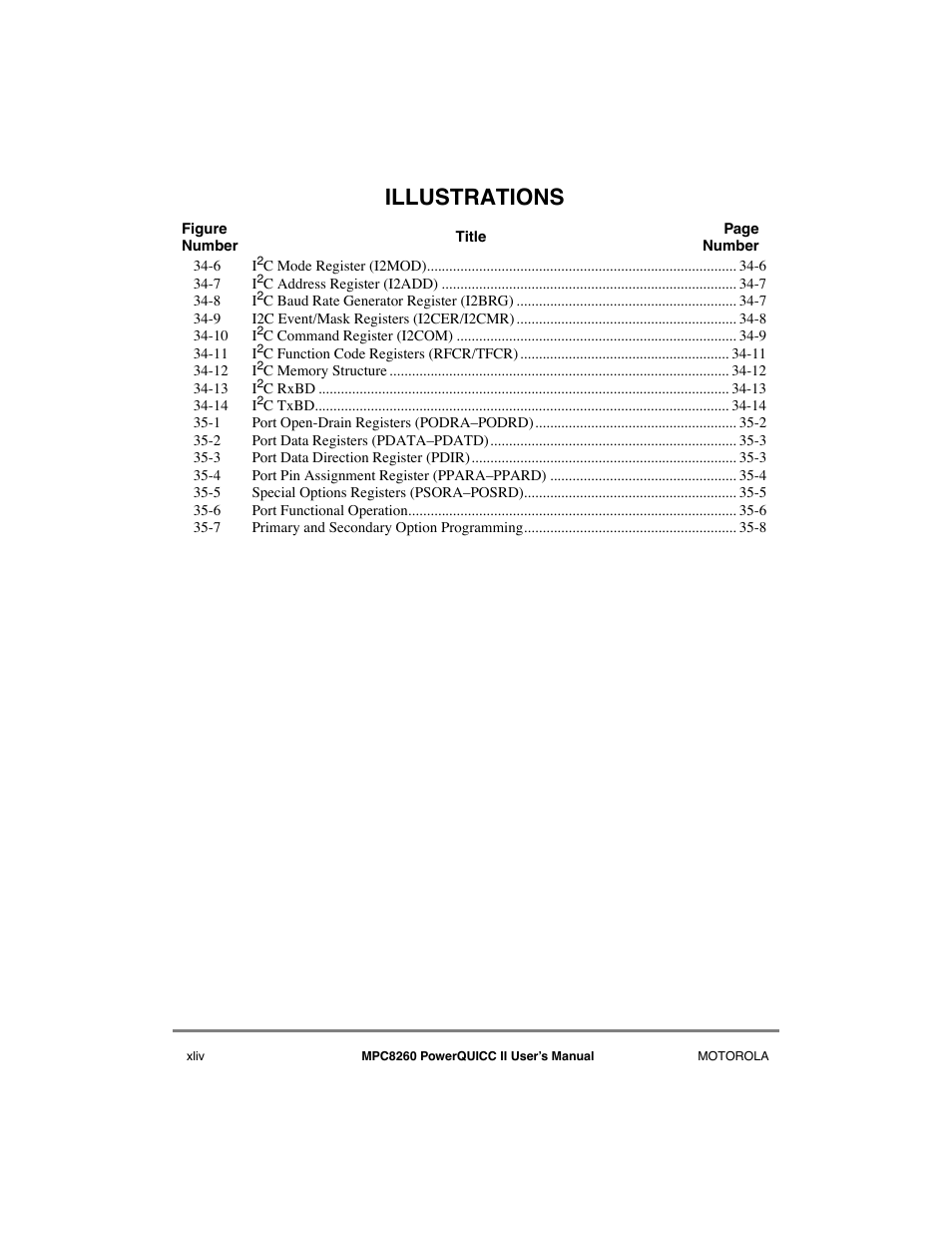 Illustrations | Motorola MPC8260 User Manual | Page 44 / 1006