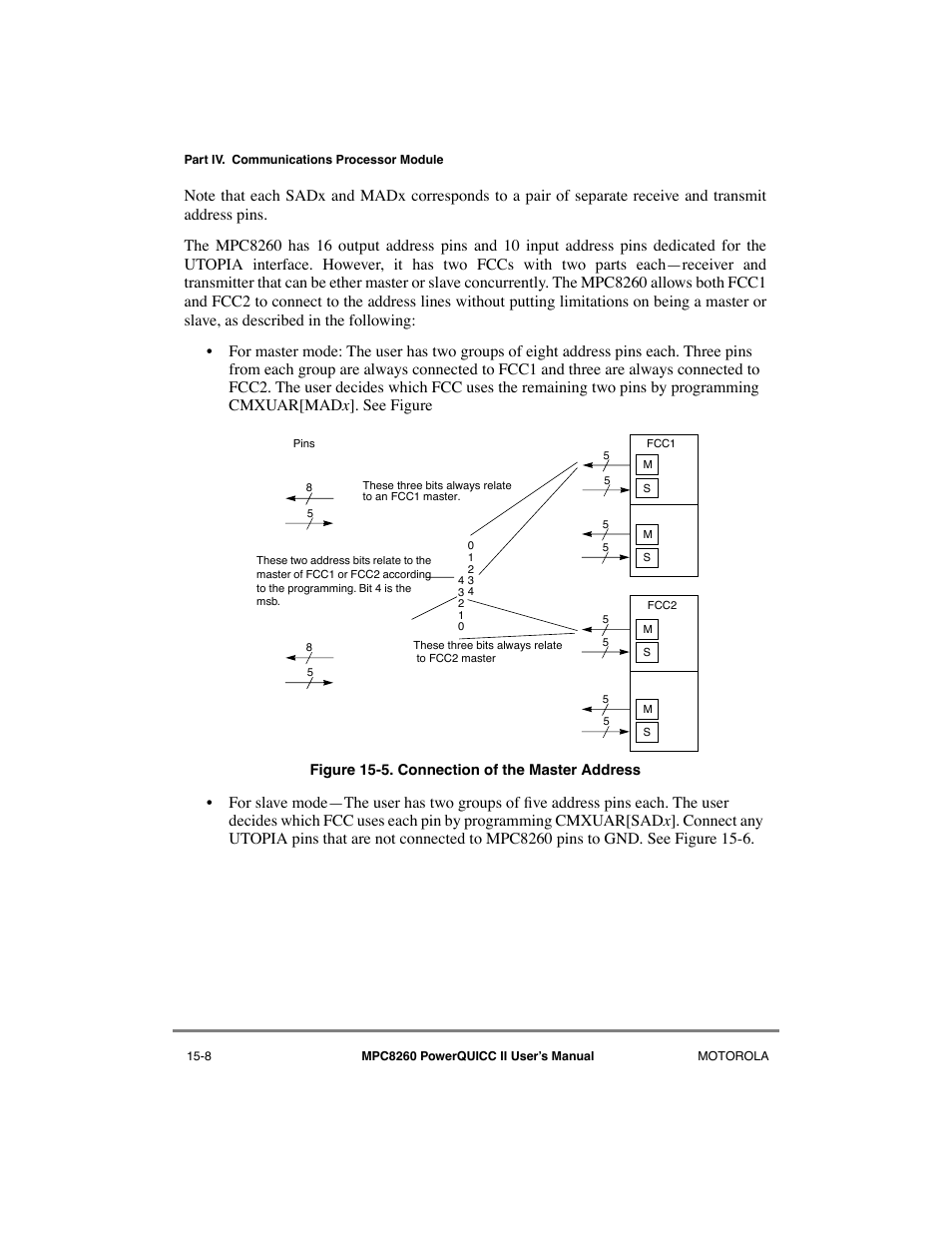 Connection of the master address -8 | Motorola MPC8260 User Manual | Page 498 / 1006