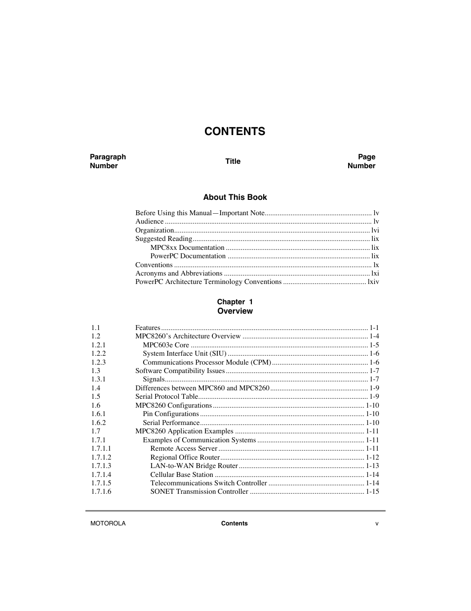 Motorola MPC8260 User Manual | Page 5 / 1006