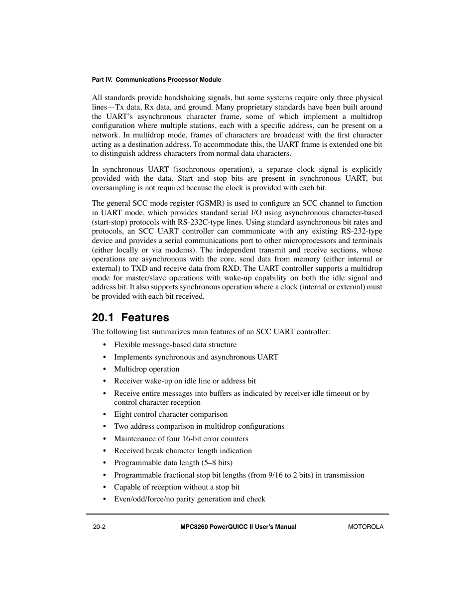 1 features, Features -2 | Motorola MPC8260 User Manual | Page 586 / 1006