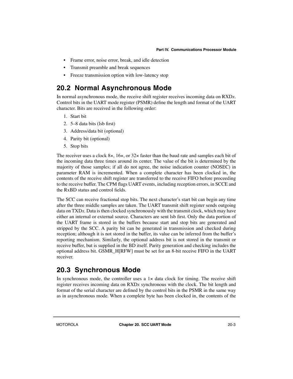 2 normal asynchronous mode, 3 synchronous mode, Normal asynchronous mode -3 | Synchronous mode -3 | Motorola MPC8260 User Manual | Page 587 / 1006