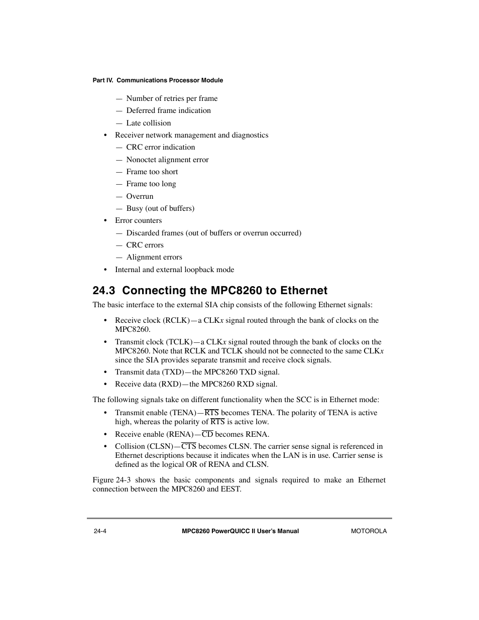 3 connecting the mpc8260 to ethernet, Connecting the mpc8260 to ethernet -4 | Motorola MPC8260 User Manual | Page 672 / 1006